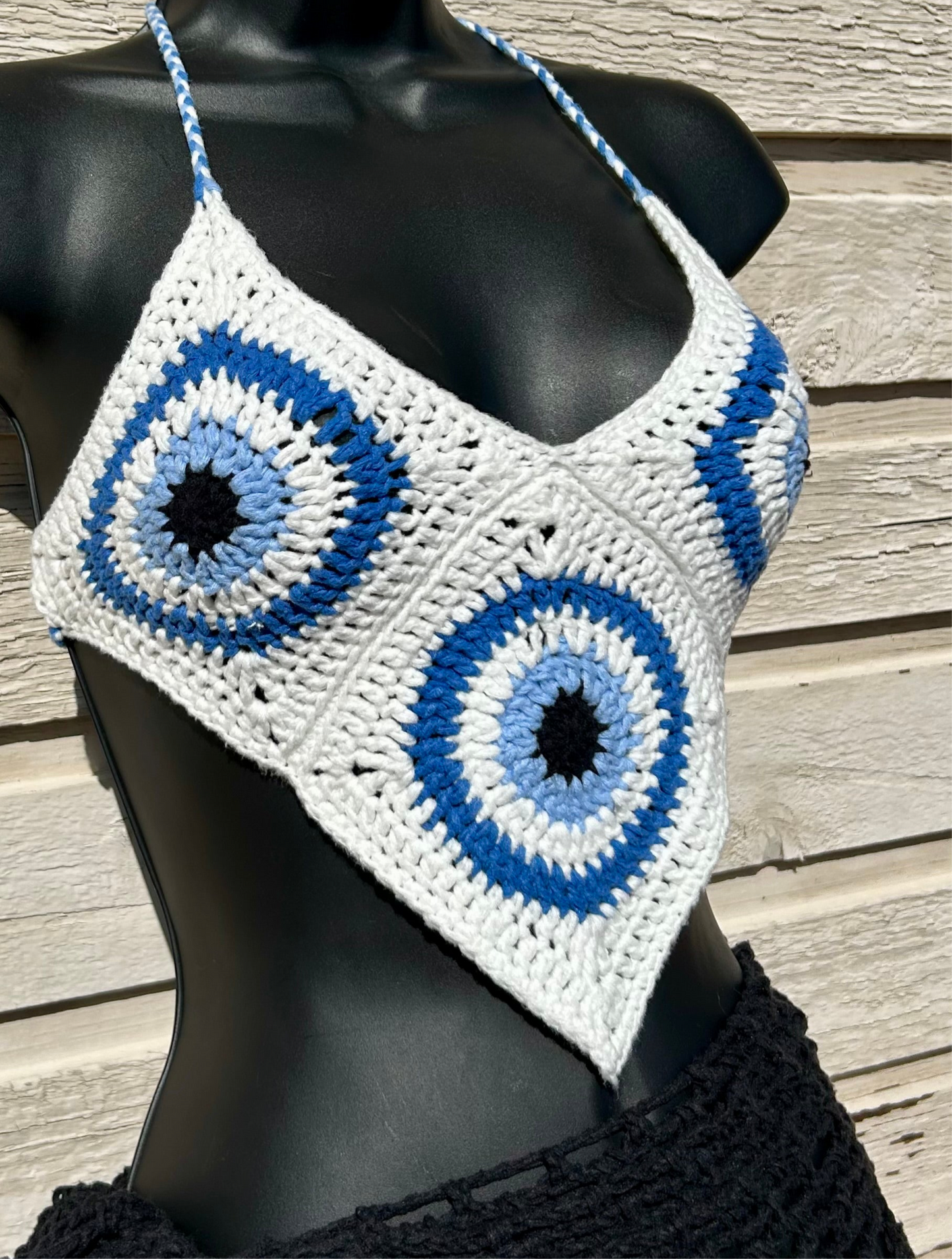 Evil Eye Bandana Top - White